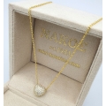 Necklace Silver "Hearts with zircon"