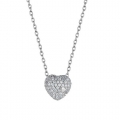 Necklace Silver "Hearts with zircon"