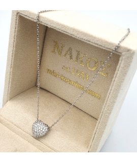 Necklace Silver "Hearts with zircon" 2