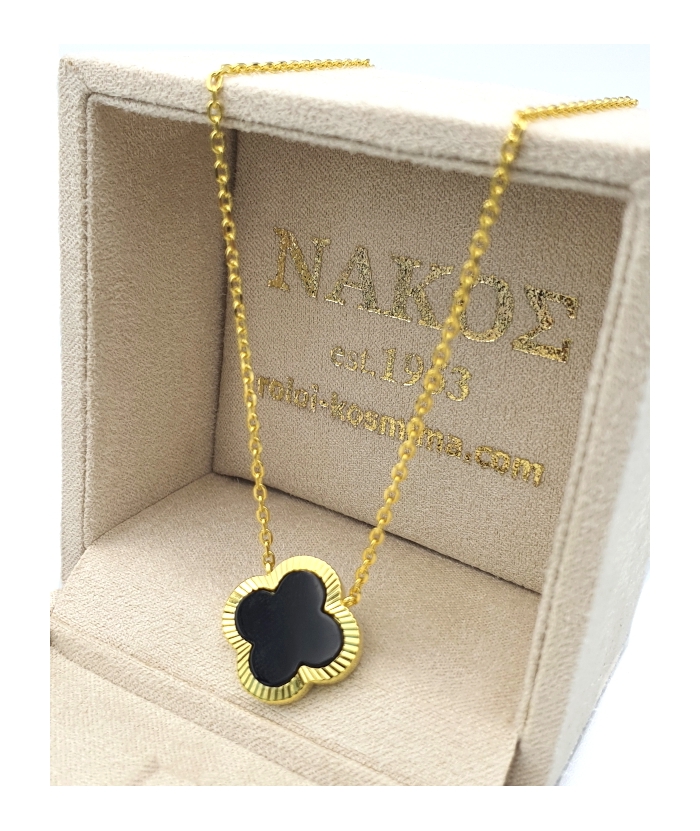 Κολιέ Ασημένιο 925° Σταυρός επίχρυσος τύπου Van Cleef