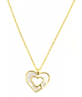 Necklace Silver Double Heart