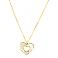 Necklace Silver Double Heart
