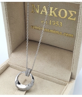 Κολιέ Ασημένιο 925° Κύκλος με Ζιργκόν 2