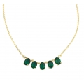 Necklace Silver goldplated pearls and zircons