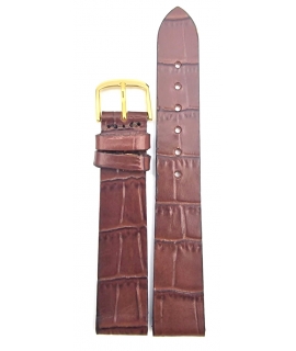 Λουράκι Δερμάτινο καφέ κροκό 18mm TZEVELION ART410 Brown