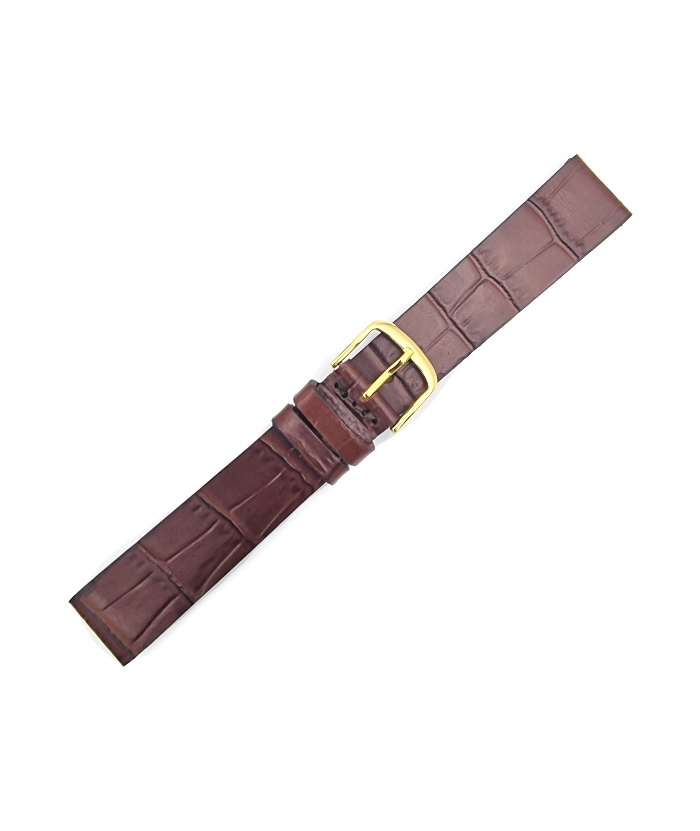 Leather Strap TZEVELION ART410 brown crocodile 18mm