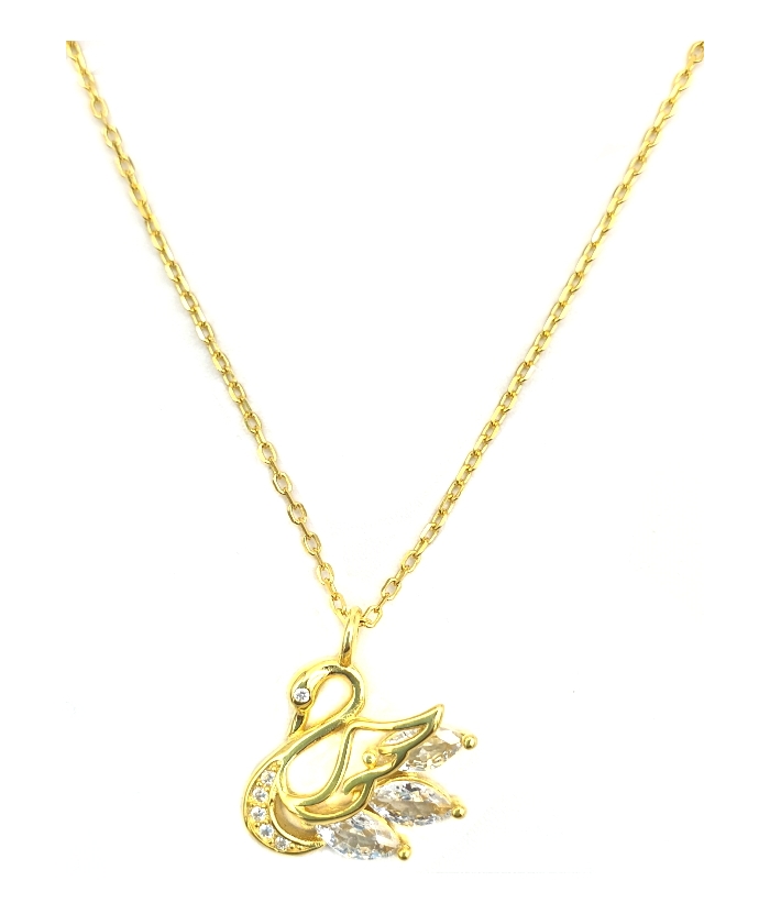 Necklace Silver "Swan" goldplated