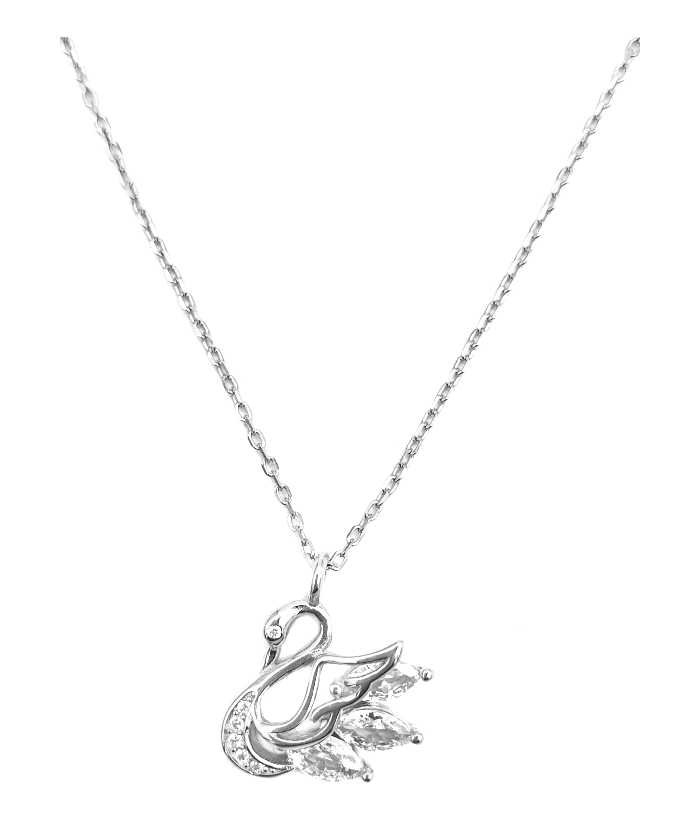 Necklace Silver "Swan" goldplated