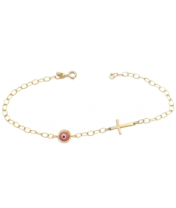 Bracelet Gold ''Eye and Cross''