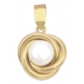 Necklace gold Κ14 pearl