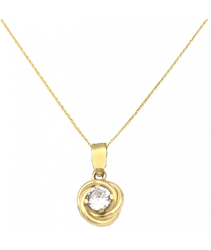 Pendant gold Κ14 center zircon