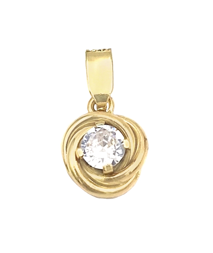 Pendant gold Κ14 center zircon