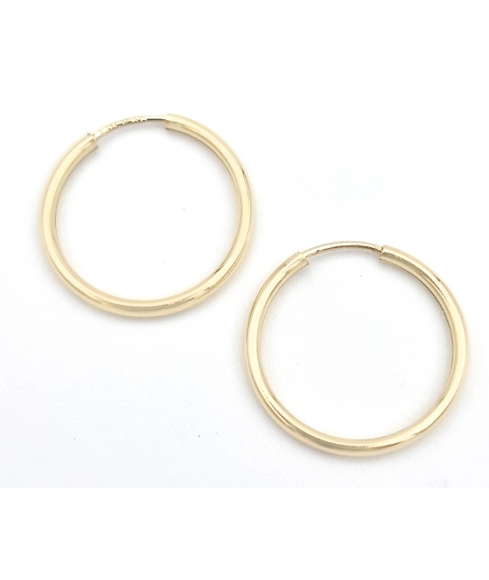 Earrings hoop gold K14 diameter 20mm
