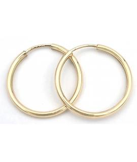 Earrings hoop gold K14 diameter 20mm 2