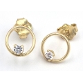 Earrings gold K14 Circles 8mm