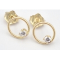 Earrings gold K14 Circles 8mm
