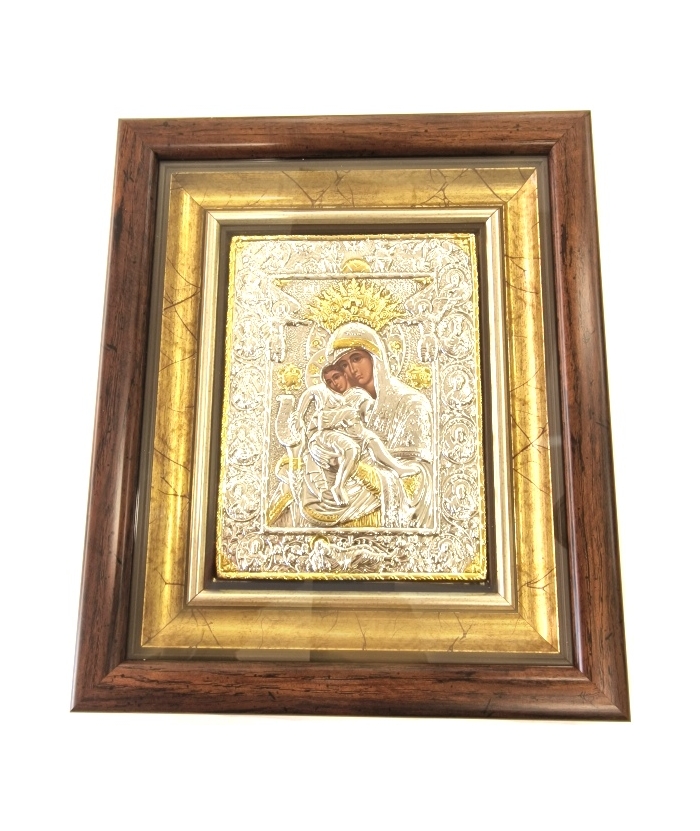 Silver icon 'MARY AksionEsti' glass 