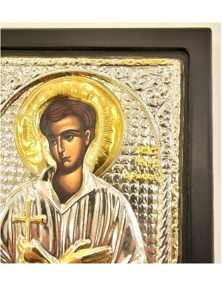 Silver icon 925° Saint John Russian 19x24cm goldplated
