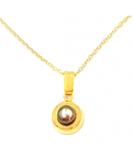 Necklace gold rubber ''Black pearl''
