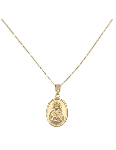 Necklace Gold Κ14 Mary oval