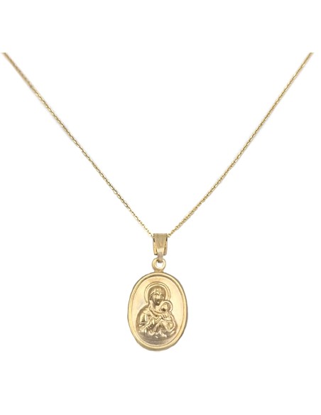 Pendant Gold Κ14 Mary oval
