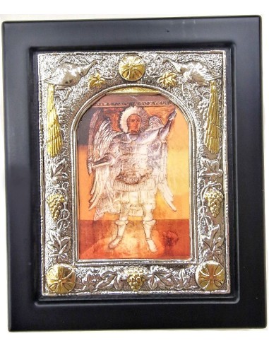 Ασημένια Εικόνα Μιχαήλ Πανορμίτης 15x18cm