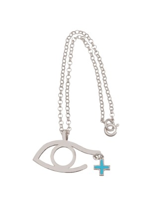Car Amulet Silver 925° "Eye and cross" 2