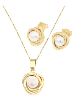 Set Gold K14 with pearls