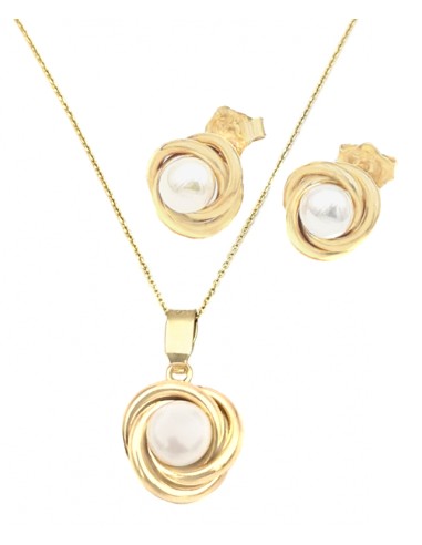 Set Gold K14 with pearls