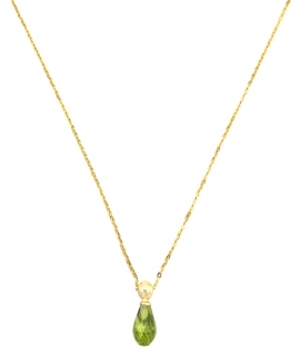 Set Gold K14 Necklace & earrings with emerald tear 2