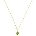 Necklace Gold K14 emerald tear
