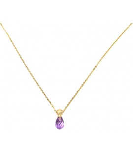 Set Necklace & earrings Gold K14 amethyst tear 2