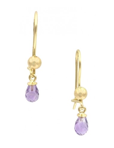 Set Necklace & earrings Gold K14 amethyst tear