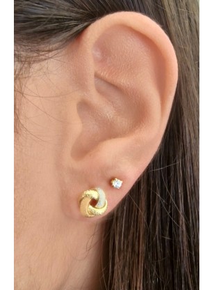 Earrings gold K14 Knot three colors 2