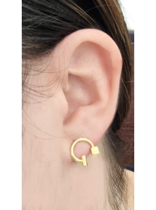 Earrings gold K14 Circles 2