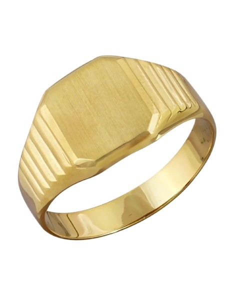 Δαχτυλίδι Ανδρικό Χρυσό Κ14 με πλάκα χάραξης