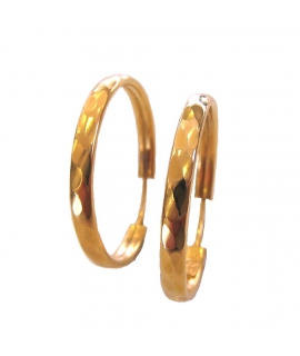 Earrings hammered gold K14