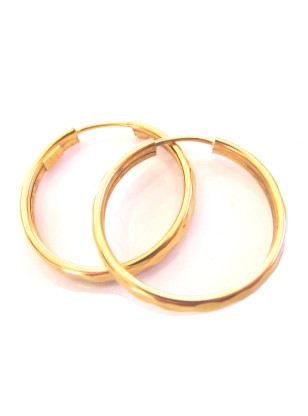Earrings hammered gold K14 2