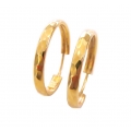Earrings hoop gold K14 'hammered'