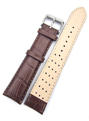 Leather Strap TZEVELION ART409 Black crocodile 20/22mm 2