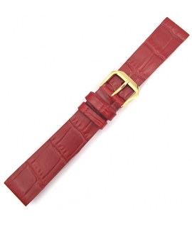 Leather Strap TZEVELION ART410 red crocodile 18mm 2