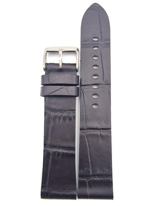Leather Strap TZEVELION ART410 Black crocodile 20mm