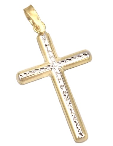 Cross Gold K14 with whitegold details