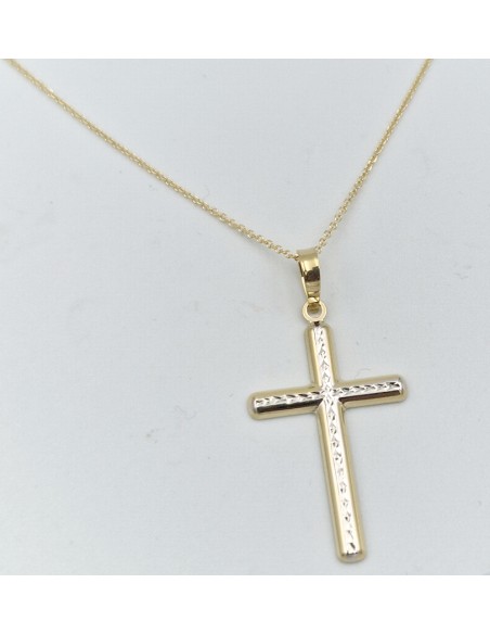 Cross Gold K14 with whitegold details