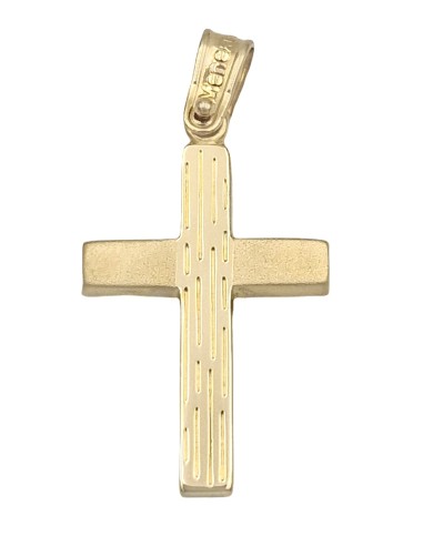 Cross Baptism gold K14 two sides