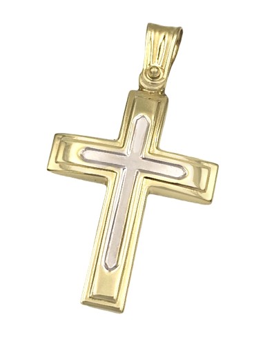 Cross Baptism gold K14 two sides