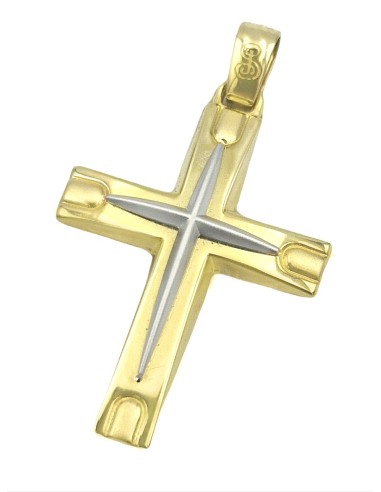 Cross Baptism gold K14 two sides