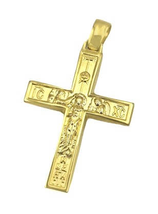 Cross Baptism gold K14 two sides 2
