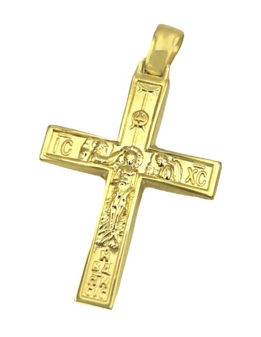 Cross Baptism gold K14 two sides