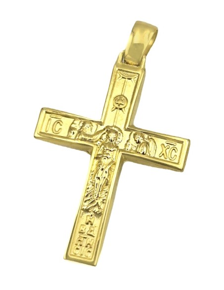 Cross Baptism gold K14 two sides